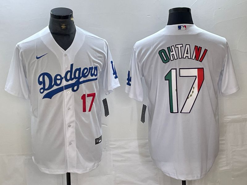 Men Los Angeles Dodgers 17 Ohtani White Nike Game MLB Jersey style 24